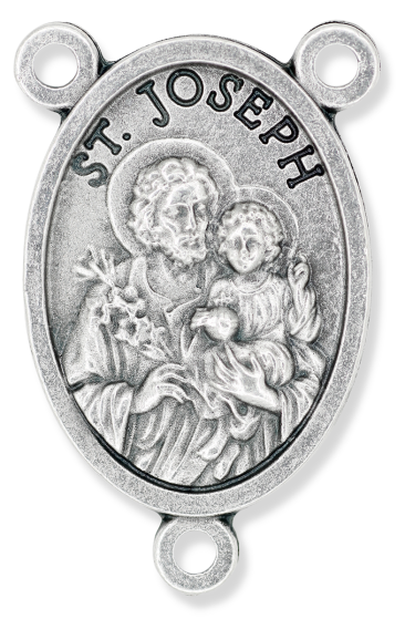  St Joseph with Jesus / Pray for Us Center Piece - 7/8" *   (Minimum quantity purchase is 5)