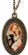 St Joseph / Pray for Us Necklace with Full Color Medal - Bronze Finish - 13"    (Minimum quantity purchase is 1)