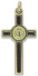  St Benedict Gold Plated Crucifix with Brown Enamel 1.6 in. (Minimum quantity purchase is 1)