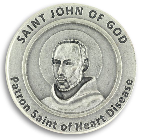  Saint John of God Pocket Token - Patronage: Heart Disease  - Closeout Sale *  (Minimum quantity purchase is 1)