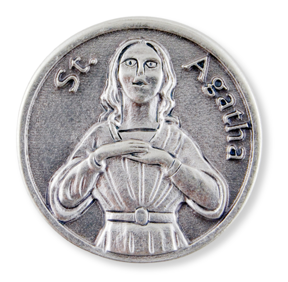 Saint Agatha Pocket Token (1.25") - Patron of Breast Cancer - Closeout Sale *  (Minimum quantity purchase is 3)