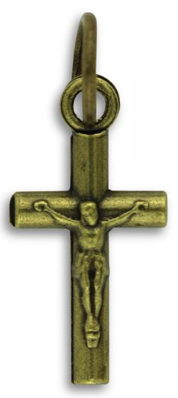  Small Round Bar Crucifix 11/16 inch - Bronze   (Minimum quantity purchase is 3)