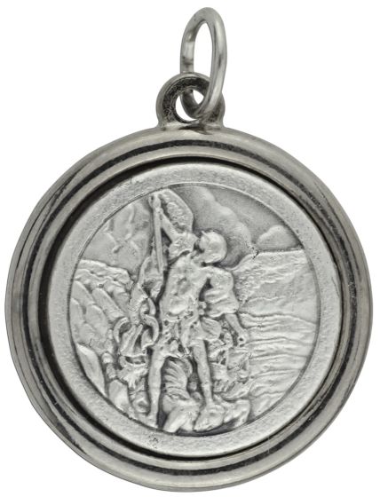  St Michael / Guardian Angel Round Medal  - 3/4"     (Minimum quantity purchase is 1)