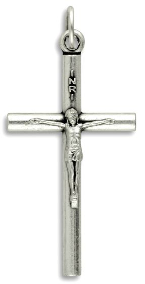  Simple Cylinder Crucifix-  1 1/4"   (Minimum quantity purchase is 5)
