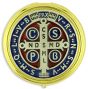 St Benedict Seal Pyx/Rosary Case  with Red and Blue Accents - 2 1/4" NO WHITE INSERT in Diameter  