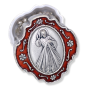  Divine Mercy Red Enamel Rose Bead Rosary in Detailed Jesus Case - 15"  