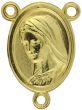 Divine Mercy Rosary Center with Our Lady of Medjugorje – 3/4" Gold Plated, Made in Italy *  (Minimum quantity purchase is 3)