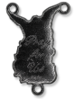  St Michael / Pray for Us Center, Gun Metal - 1 1/8" (Minimum quantity purchase is 3)