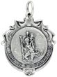 Ornate St. Christopher Medal / I Am A Catholic Notify a Priest - 1" (Minimum quantity purchase is 1)