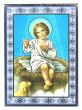  Jesus in the Manger Icon with Silver and Gold Foil on Wood - 5 1/2" *  (Minimum quantity purchase is 1)