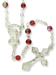   Red Crystal 4mm Bead Rosary with Crown Rosary Box * (Minimum quantity purchase is 1)
