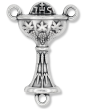 First Holy Communion Chalice Rosary Center – 7/8" Silhouette Silver Oxidized, Made in Italy   *  (Minimum quantity purchase is 2)