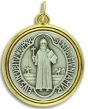  Large 1.5 Inch Two Tone St. Benedict Medal - Benedictine Monastery Designed & Made in Italy * (Minimum quantity purchase is 2)