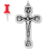 Large Stations of the Cross Crucifix - 2.5" Silver Oxidized, Made in Italy *    (Minimum quantity purchase is 1)