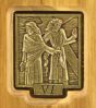 Stations of the Cross Tri-Fold Devotional Display (Bronze Plated Plaques on Wood) – 6 1/2", Made in Italy  (Minimum quantity purchase is 1)