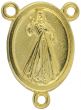   Small Divine Mercy  / Our Lady of Medjugorje Rosary Center - Gold Tone - 3/4"  (Minimum quantity purchase is 3)