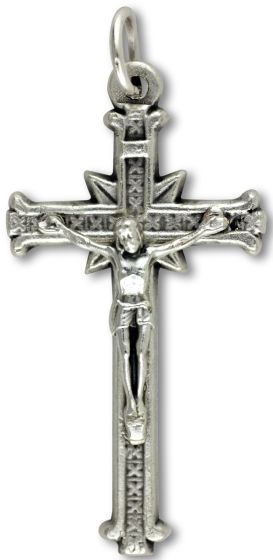 Crosshatch Crucifix - 1 1/2", Made in Italy *  (Minimum quantity purchase is 3)