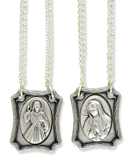  Divine Mercy / Our Lady of Guadalupe Metal Scapular   (Minimum quantity purchase is 1)