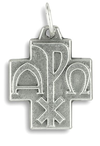 Alpha Omega Oxidized Cross Medal (Minimum quantity purchase is 3)