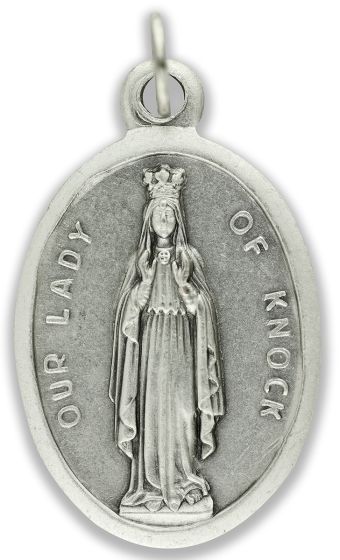  Our Lady of Knock / Pray For Us Medal - Italian Silver OX 1 inch  (Minimum quantity purchase is 2)