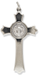 Boxed St. Benedict Flared Edge Crucifix, 3-1/16" (0.48 cm Thick) - Silver Ox  (Minimum quantity purchase is 1)    