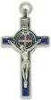 St. Benedict Straight Edge Crucifix, 3-1/4" (0.48 cm Thick) - Blue & Red Accents  *  (Minimum quantity purchase is 1)  