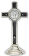 Black Metal St Benedict Tabletop Crucifix - 3-1/2", Silver Ox *  (Minimum quantity purchase is 1)