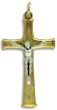 Tapered Textured Crucifix - 1 3/4" Gold Plated & Silver Oxidized, Made in Italy *  (Minimum quantity purchase is 1)