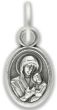 Our Lady of Perpetual Help & Crucifixion Medal - 1/2" Silver Oxidized, Made in Italy  (Minimum quantity purchase is 3)