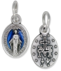   Small Miraculous Medal with Blue Enamel in Latin- 1/2 inch  (Minimum quantity purchase is 3)