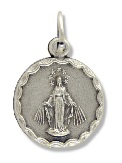  Round Miraculous Medal - 9/16"     (Minimum quantity purchase is 3)