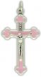  Orthodox Byzantine Pink Enamel Crucifix 1.6 in. (Minimum quantity purchase is 1)