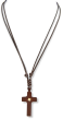 Necklace with Leather Cord and Brown Cross, Adjustable   (Minimum quantity purchase is 1)
