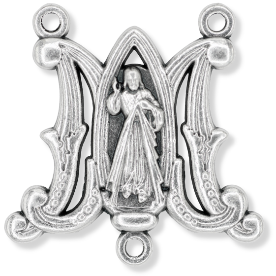  Jesus Divine Mercy "M" Centerpiece 1"  - Jesus, I Trust in You    (Minimum quantity purchase is 5)
