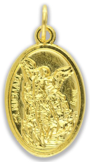  St Michael - Guardian Angel Medal - Gold Tone    (Minimum quantity purchase is 3)