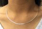  Silver Plated Single Herringbone Necklace - 16" (Minimum quantity purchase is 1)