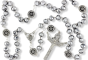 Our Lady of Fatima Rosary with 10 x 8mm Metallic Silver Rondelle Beads and Holy Trinity Crucifix - 21"  (Minimum quantity purchase is 1)