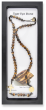 Rosary Necklace with 6mm Tiger Eye Beads and Gold Tone Miraculous Medal and Cross Charms - 21" - Closeout Sale