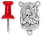 St. Christopher Rosary Centerpiece - Silver Ox, 1"   (Minimum quantity purchase is 2)