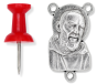 St. Padre Pio Rosary Centerpiece - Silver Ox, 1" (Minimum quantity purchase is 2)