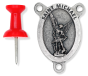 St Michael the Archangel Oval Centerpiece - Silver Ox, 1-1/16"   (Minimum quantity purchase is 2)