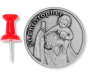 St Christopher (Travelers) Pocket Token - 1.25", Silver Ox   (Minimum quantity purchase is 1)
