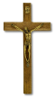 Simple Wall Crucifix with Antique Gold Corpus - 7.5 x 3.75" *   (Minimum quantity purchase is 1)
