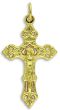  Fleur-De-Lis Gold Plated Crucifix 1 1/4 inch      (Minimum quantity purchase is 2)
