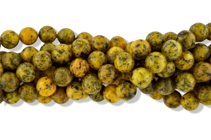 Dyed Jade Beads in Yellow and Black, 8mm - Pkg 60     (Minimum quantity purchase is 1)