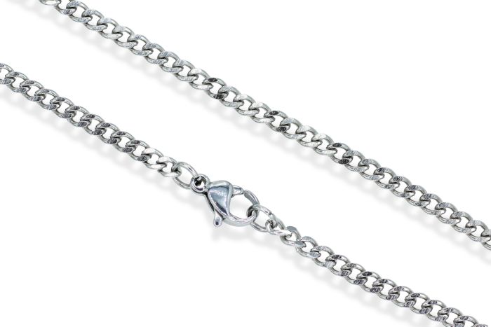 1.4mm Stainless Steel Curb Chain with Lobster Clasp - 24"
