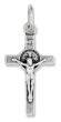 Small St Benedict Crucifix Charm - 7/8" Silver Oxidized, Made in Italy  * (Minimum quantity purchase is 5)