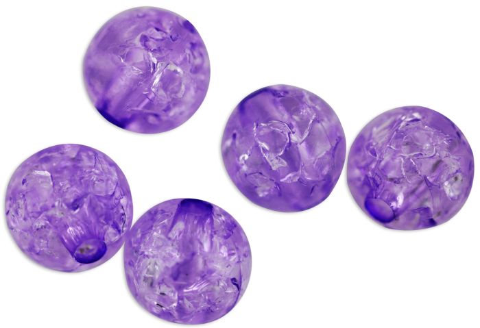 Crackle Beads, Plastic, Purple, 8mm - Pkg of 60  (Minimum quantity purchase is 1)