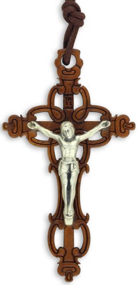   Olive Wood Laser Cut Orthodox/ Byzantine Crucifix - 1.5" (Minimum quantity purchase is 1)