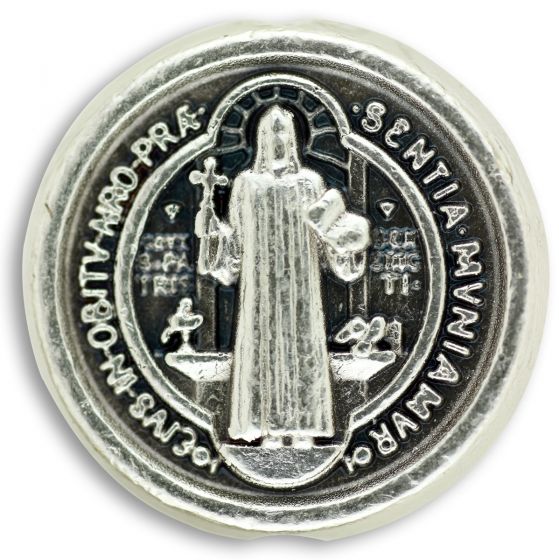   St Benedict Metal Bead - 9/16" Round Pack of 12    (Minimum quantity purchase is 1)